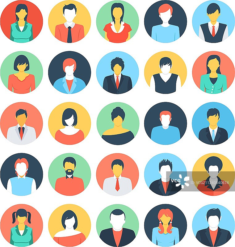 彩色人物头像图标 3图片素材