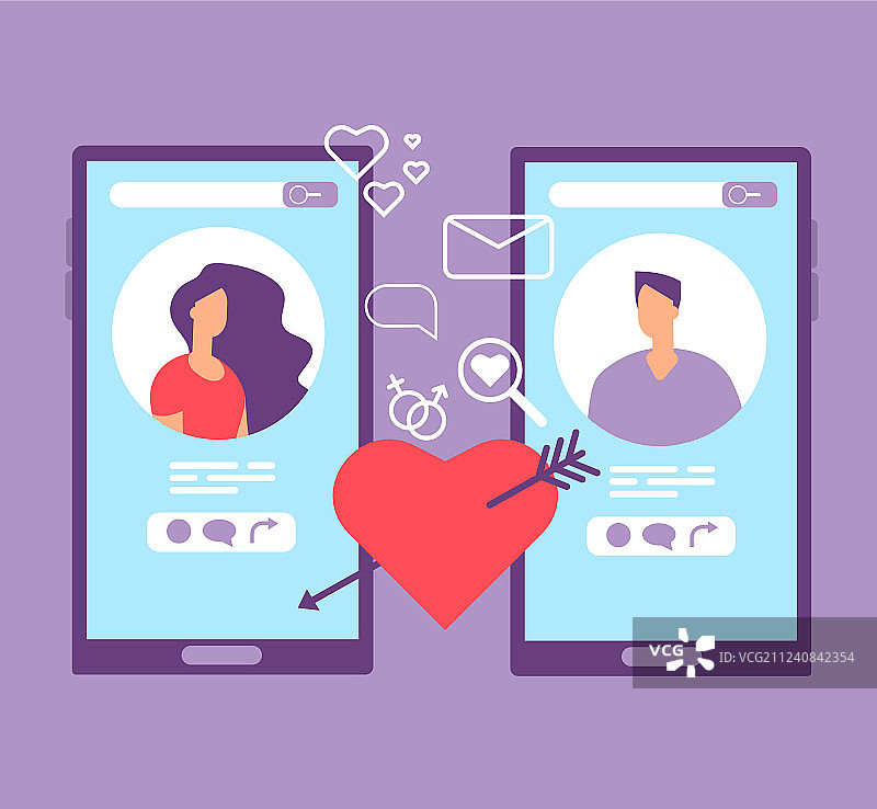 情侣在线浪漫约会屏幕图片素材