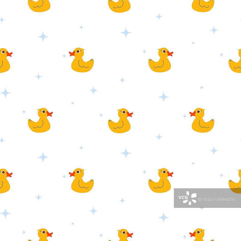 池塘中可爱的鸭子（无缝）图片素材