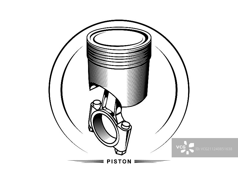 白色背景上的活塞图片素材
