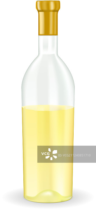 半满的白葡萄酒瓶图片素材