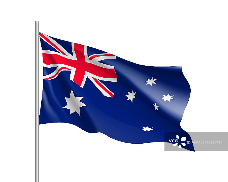 挥舞的澳大利亚国旗图片素材