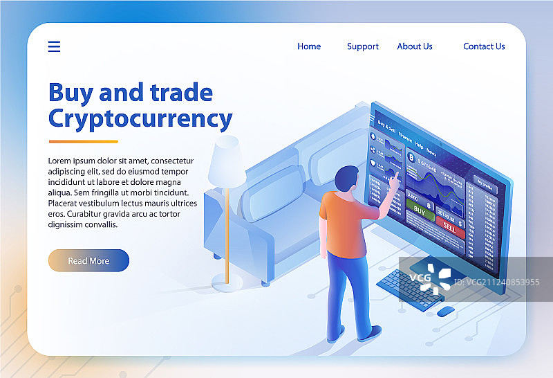 购买和交易加密货币图片素材