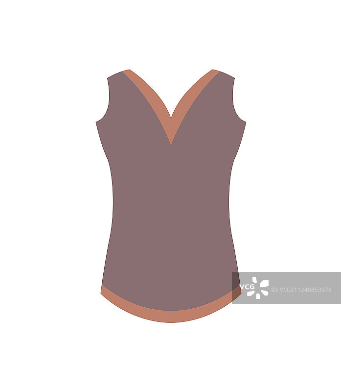 棕色女士休闲保暖无袖马甲图片素材