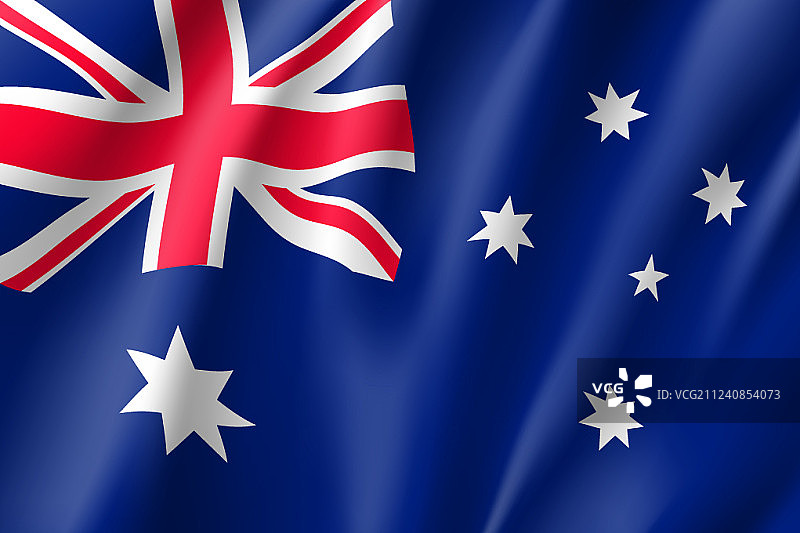挥舞的澳大利亚国旗图片素材