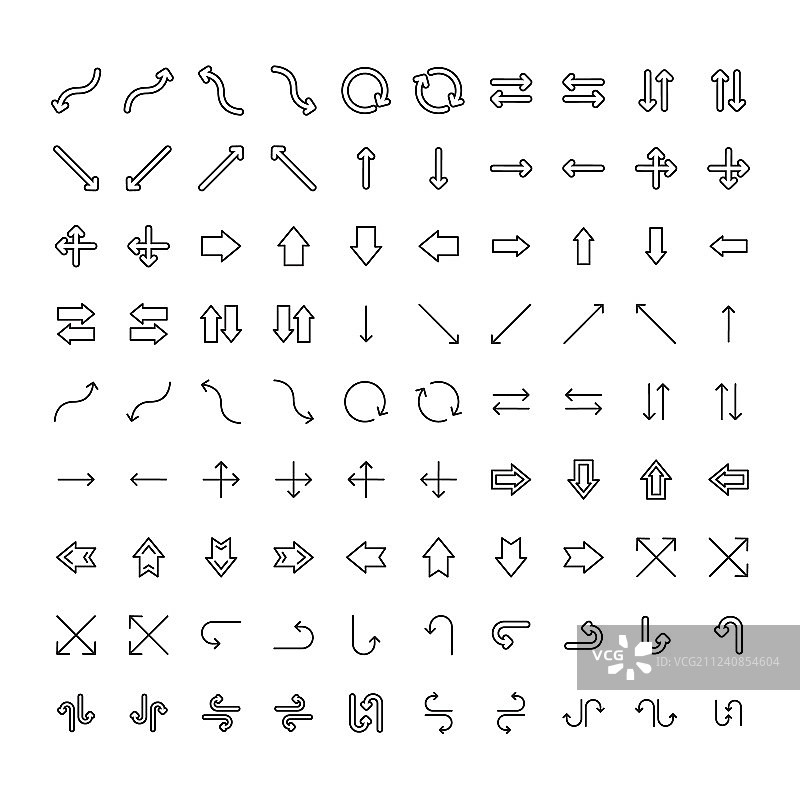 箭头与指针图标合集图片素材