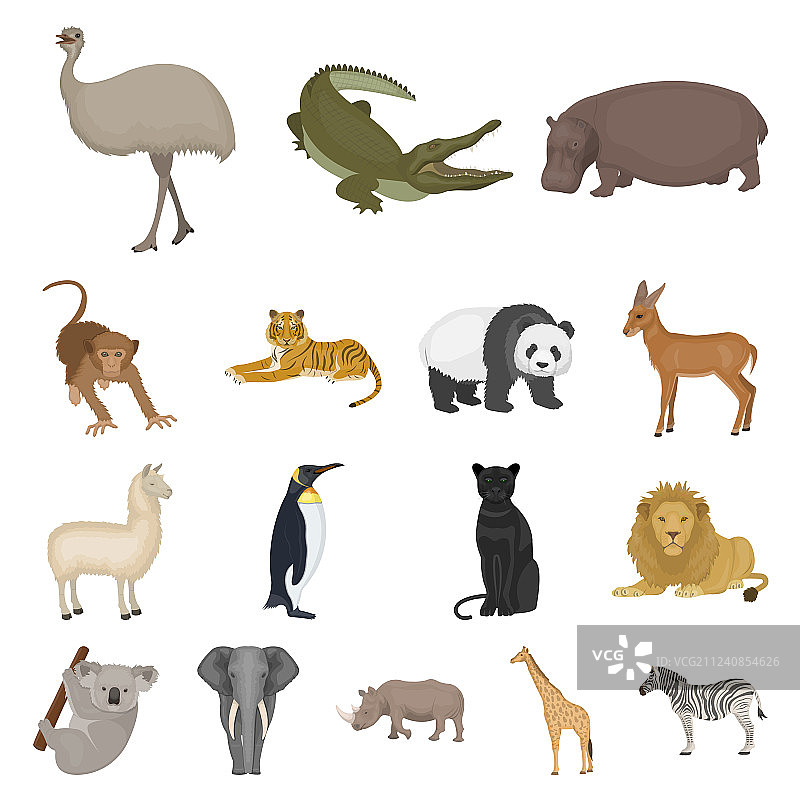 卡通动物图标合集图片素材