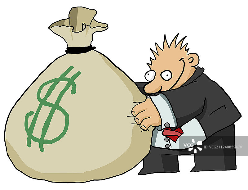 卡通抓钱手图片素材