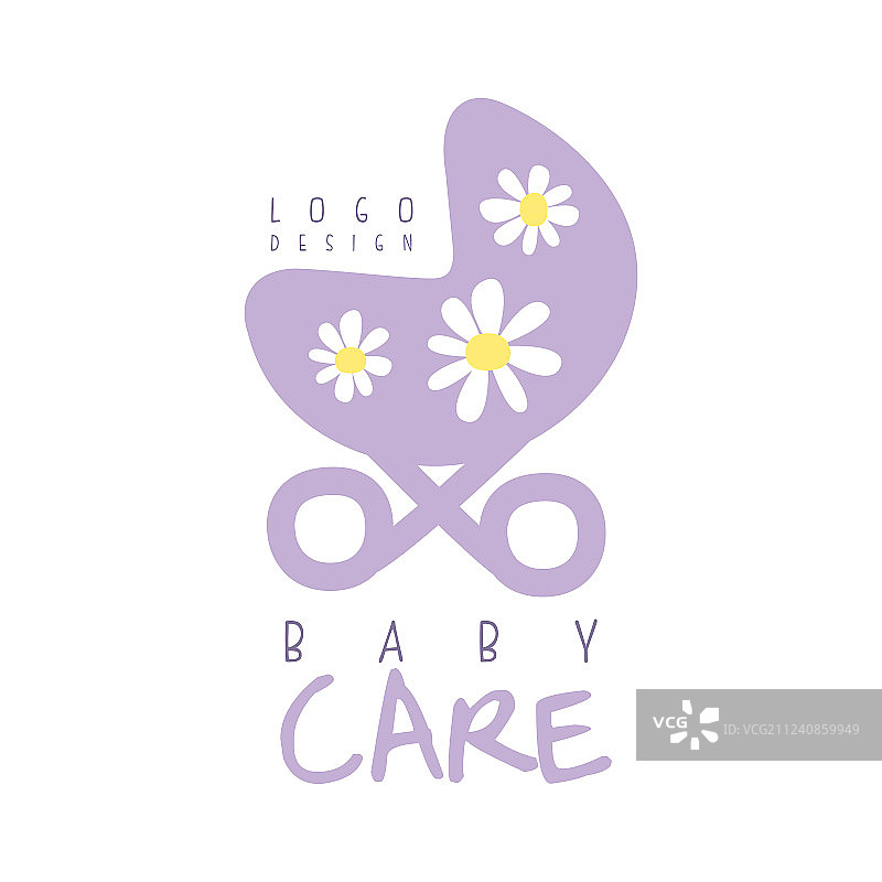 婴儿护理标志设计，紫色婴儿图案图片素材