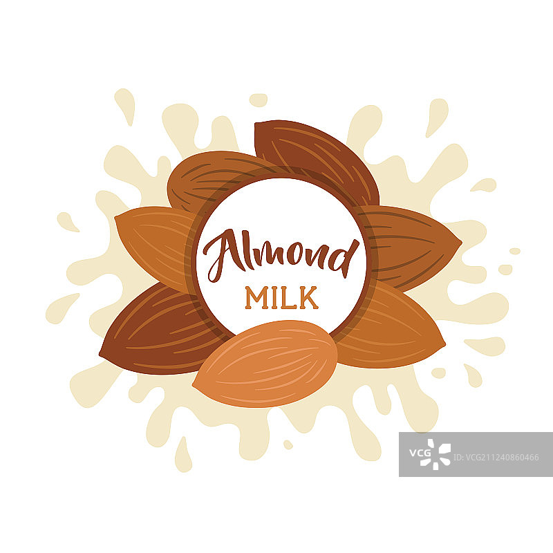 杏仁奶飞溅效果与杏仁组合图片素材
