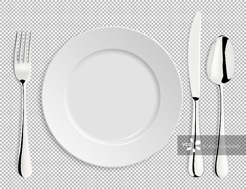 逼真的空盘子刀叉素材图片素材
