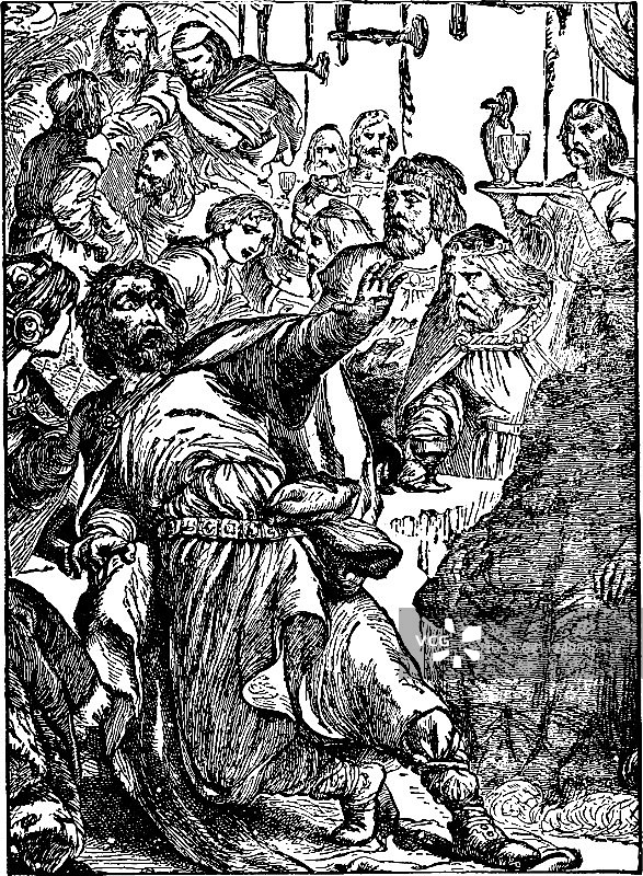 麦克白看到班柯的鬼魂，复古风格图片素材