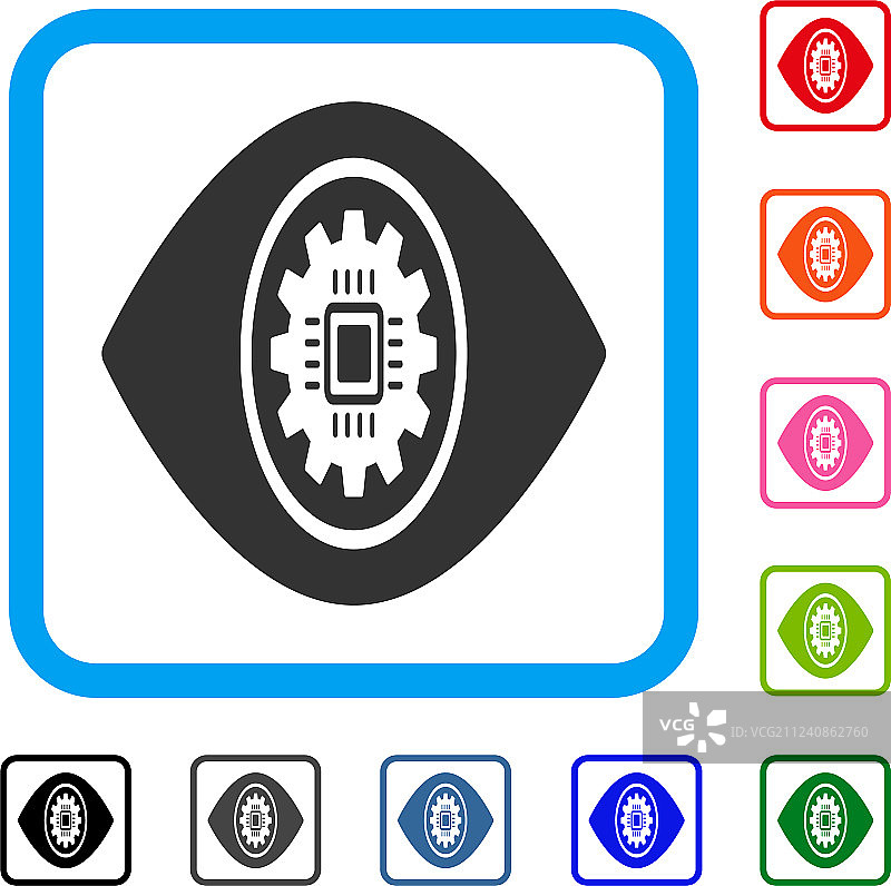 赛博朋克风格眼睛镜头图标图片素材