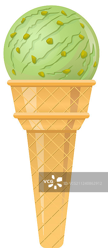 孤立的开心果冰淇淋图片素材