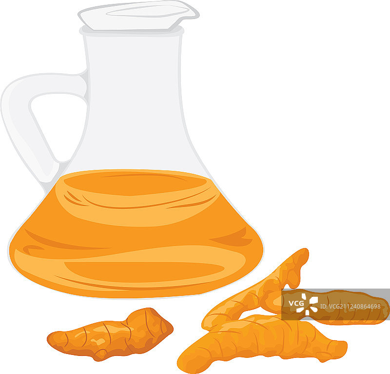 姜黄精油和姜黄根图片素材