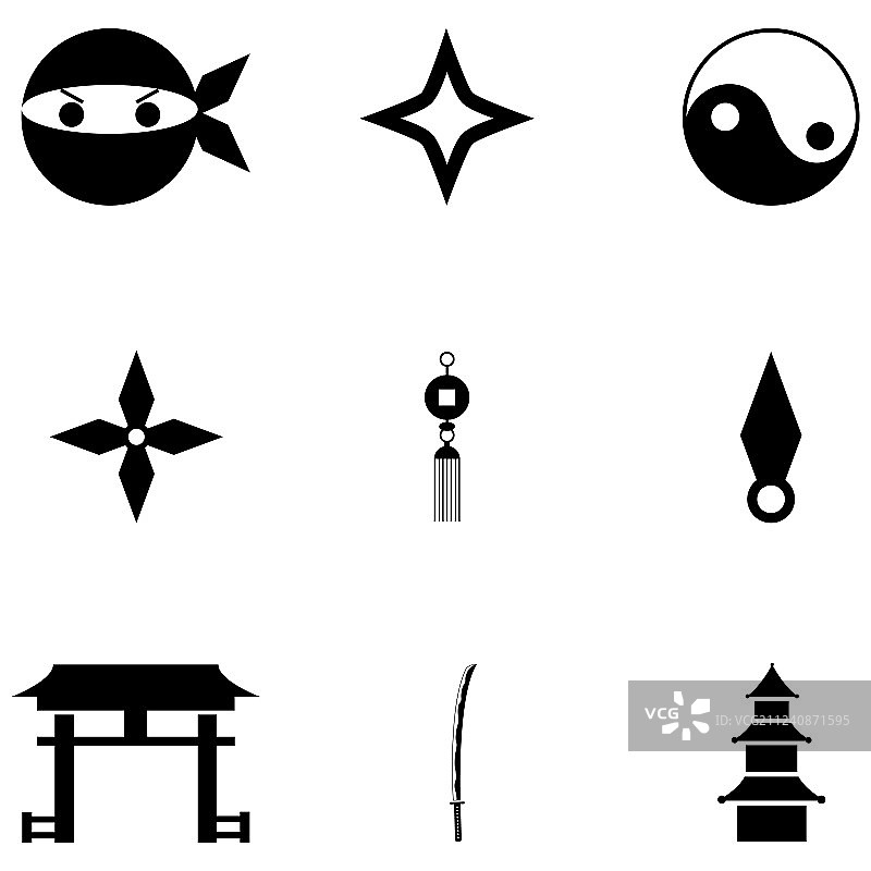 忍者图标集图片素材