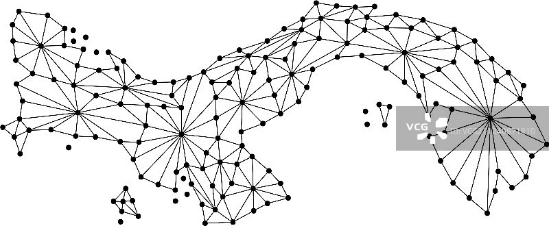 巴拿马地图多边形马赛克线条图片素材