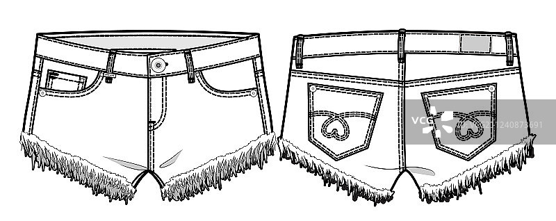 短裤（正反面）图片素材