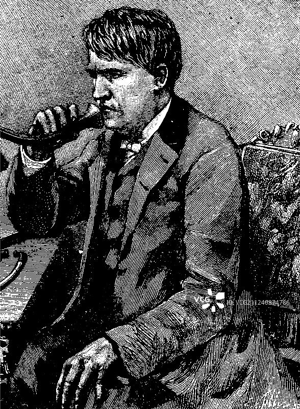 托马斯·爱迪生复古风格图片素材