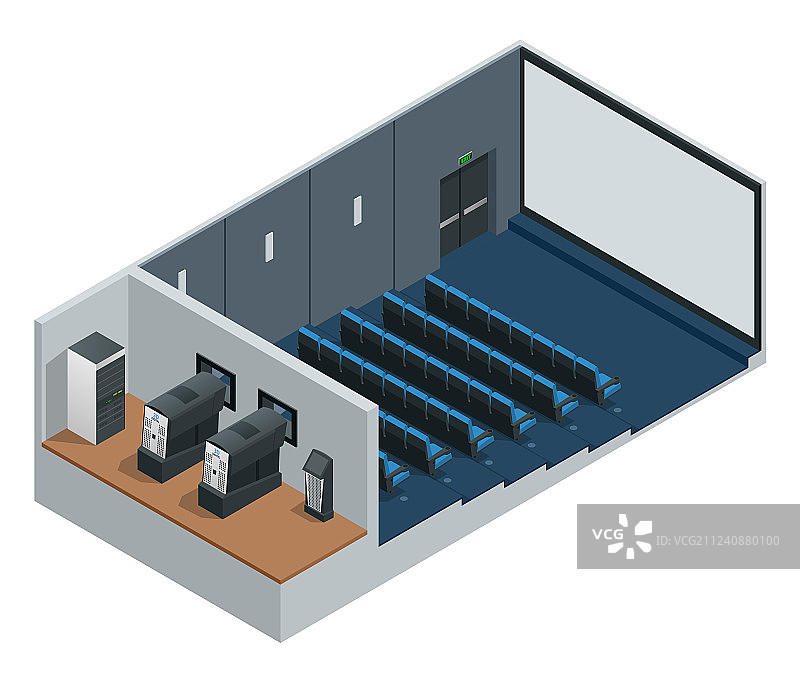 2.5D电影院和空白屏幕图片素材