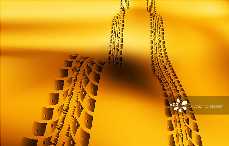 沙滩背景上的轮胎痕迹图片素材