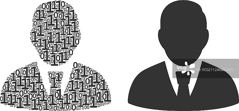 经理二进制数字马赛克图片素材