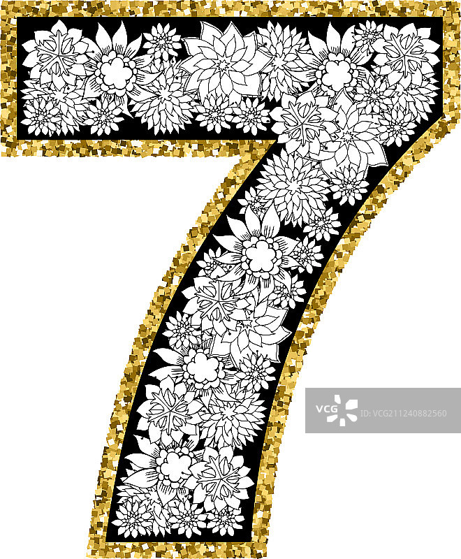 手绘数字7设计图片素材