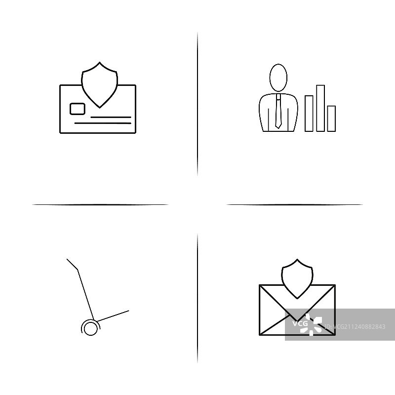 业务简单线性图标设置简单轮廓图片素材