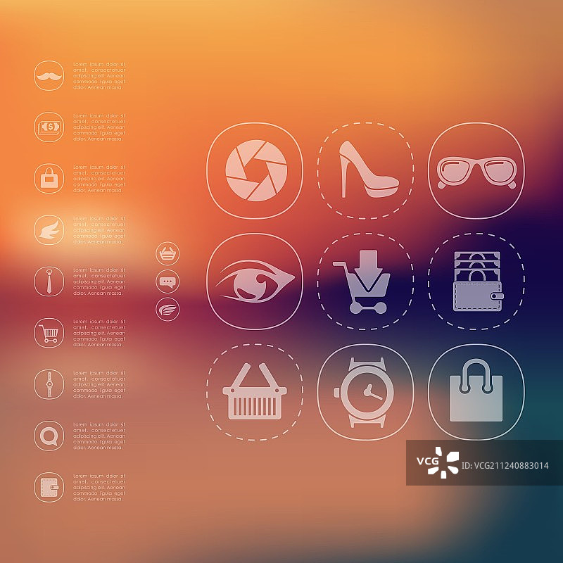 背景不明确的时尚信息图表图片素材