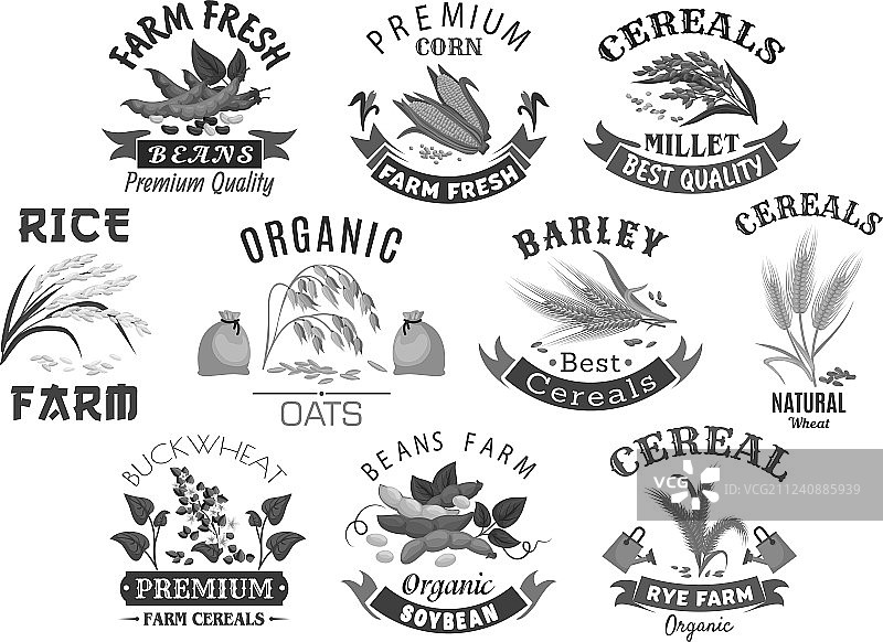 谷物和谷类产品农贸市场图标图片素材