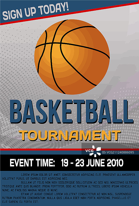 篮球锦标赛宣传单或海报图片素材