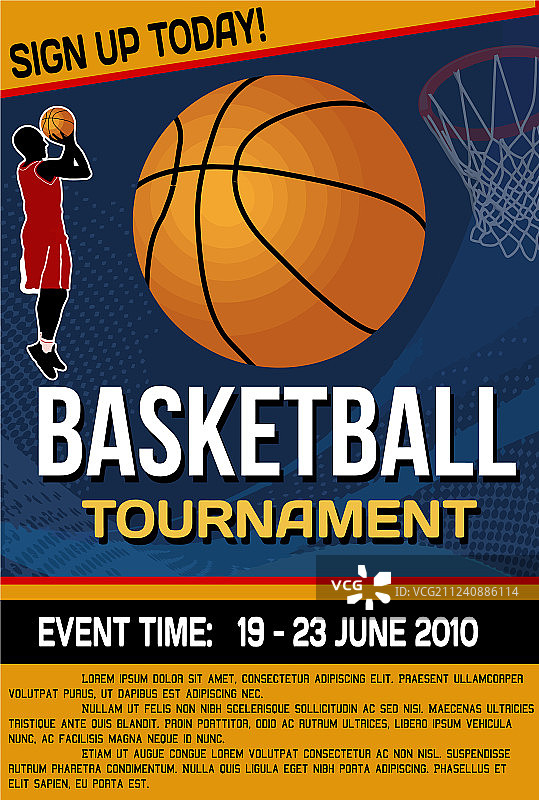 篮球锦标赛宣传单或海报图片素材