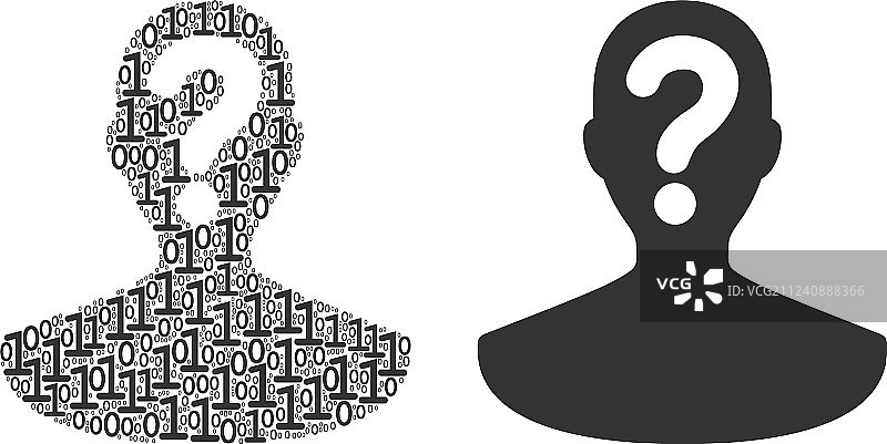二进制数字拼贴人像图片素材