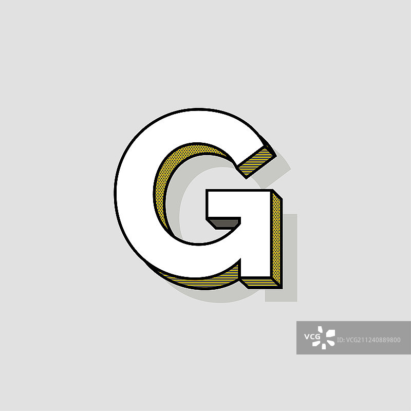 波普艺术风格的字母G标志图片素材