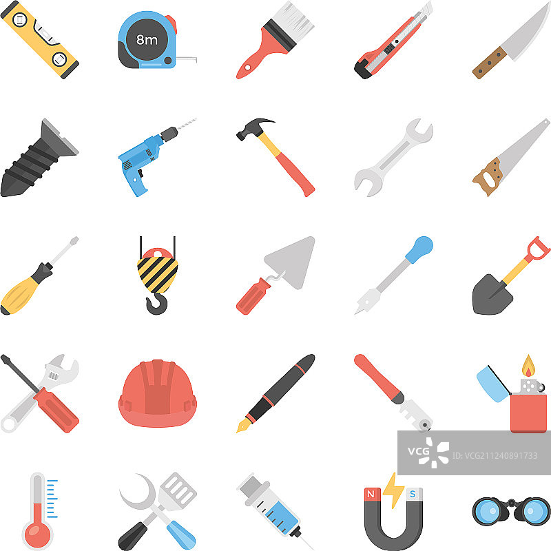 电动工具扁平图标图片素材