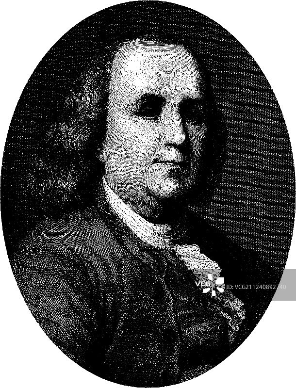 本杰明·富兰克林复古人像图片素材