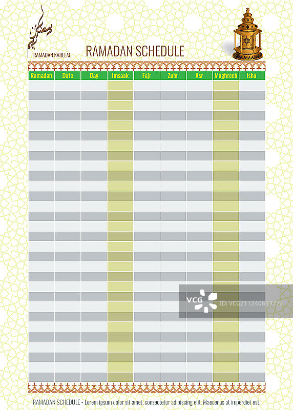 斋月日历安排 - 禁食与祈祷图片素材
