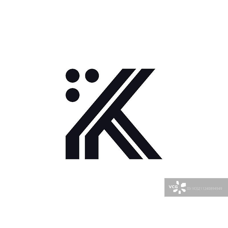 黑白字母K标志图片素材