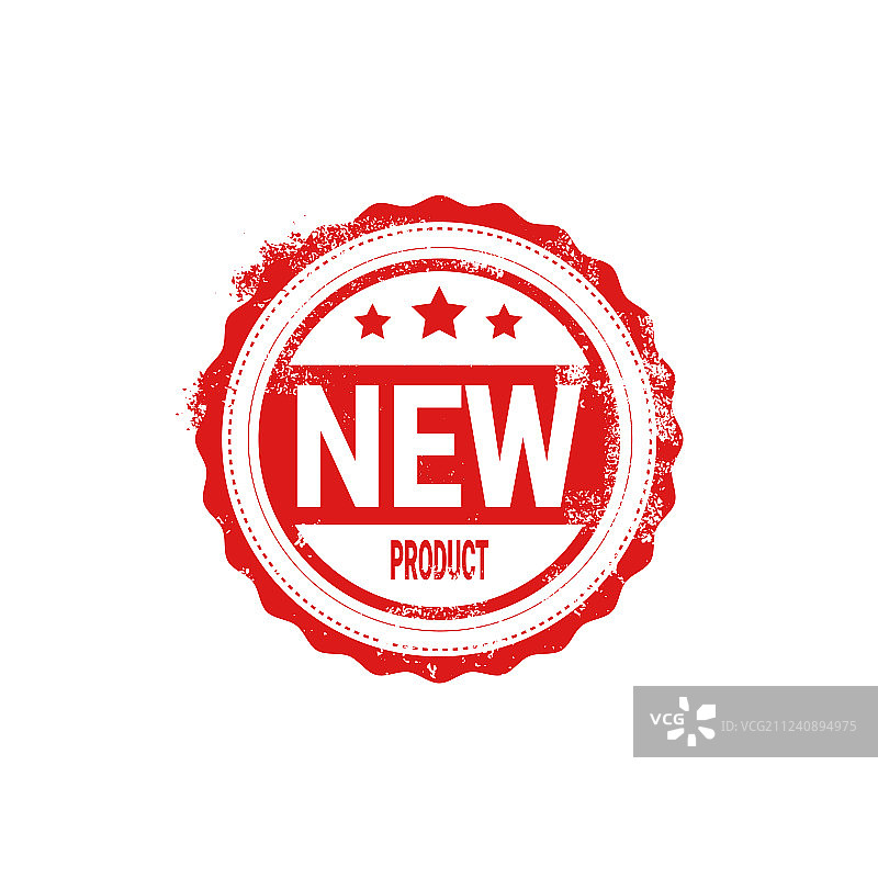 新品印章红色墨水徽章隔离贴纸图片素材