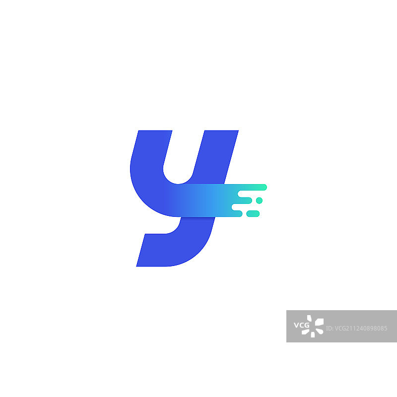 字母Y现代蓝绿色渐变标志图片素材