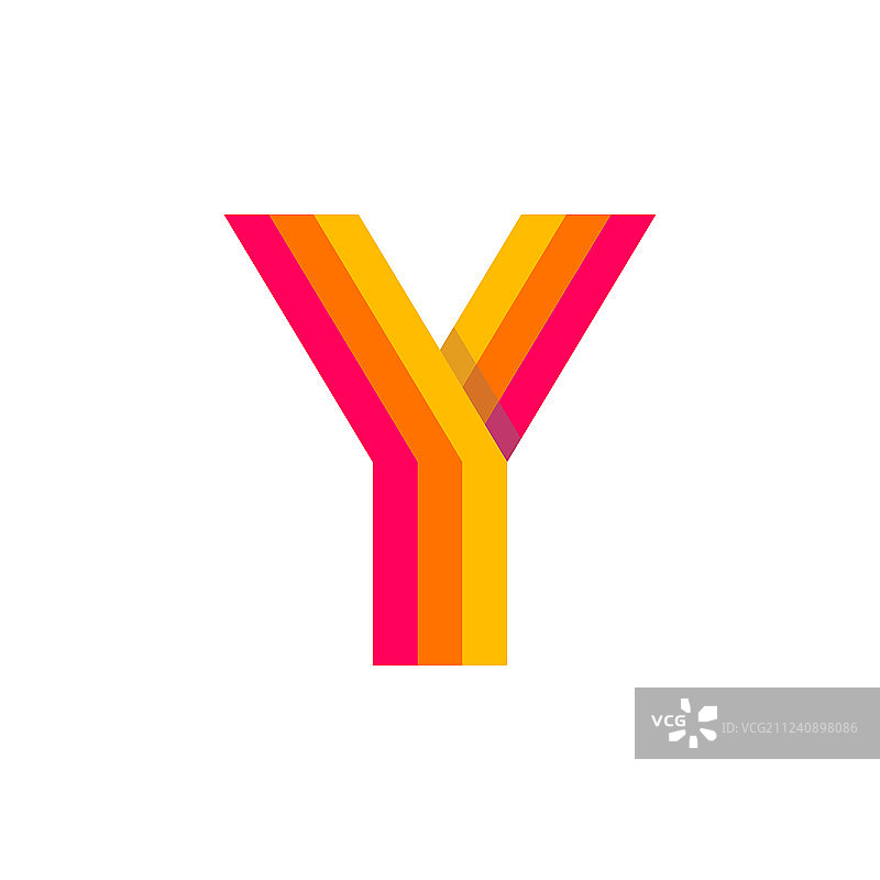 红色发光字母Y标志图片素材