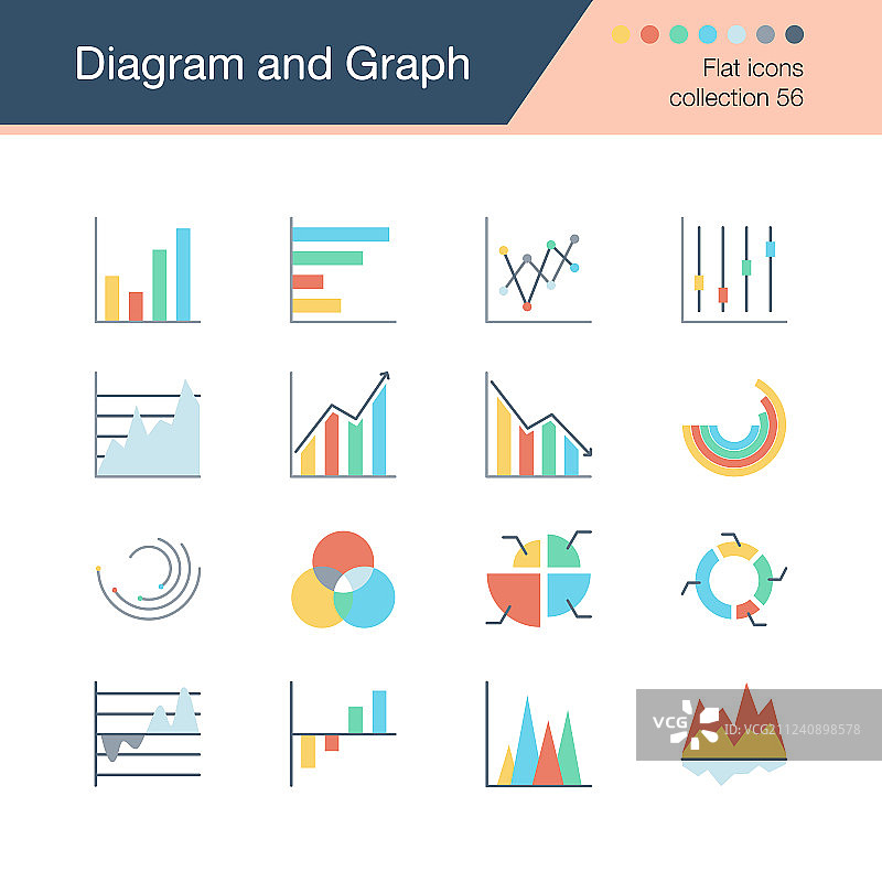 图表图标扁平设计合集56图片素材