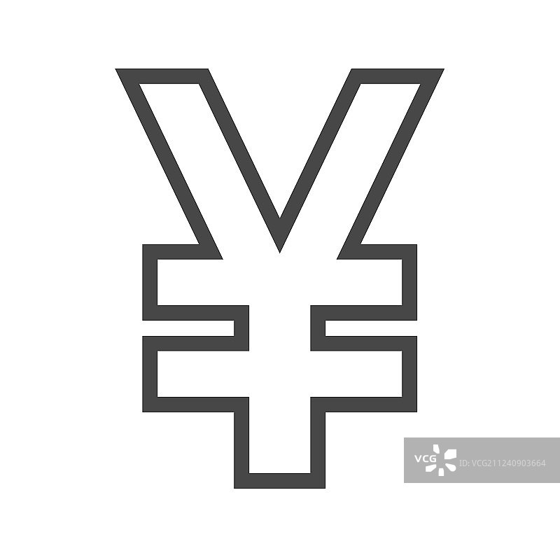 日元细线图标图片素材