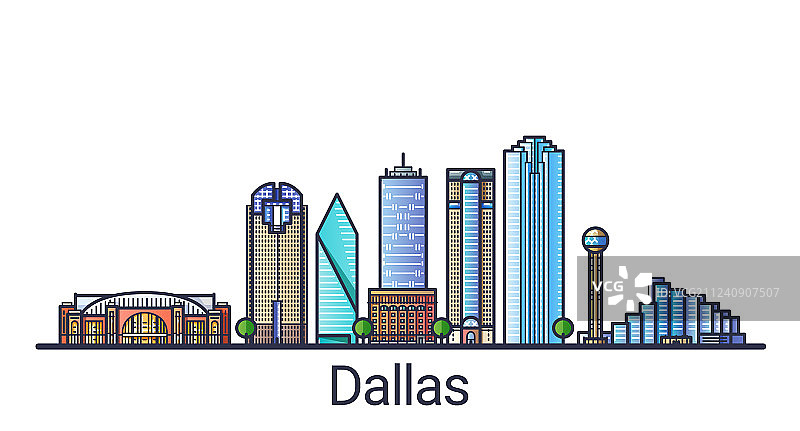 扁平线条达拉斯banner图片素材