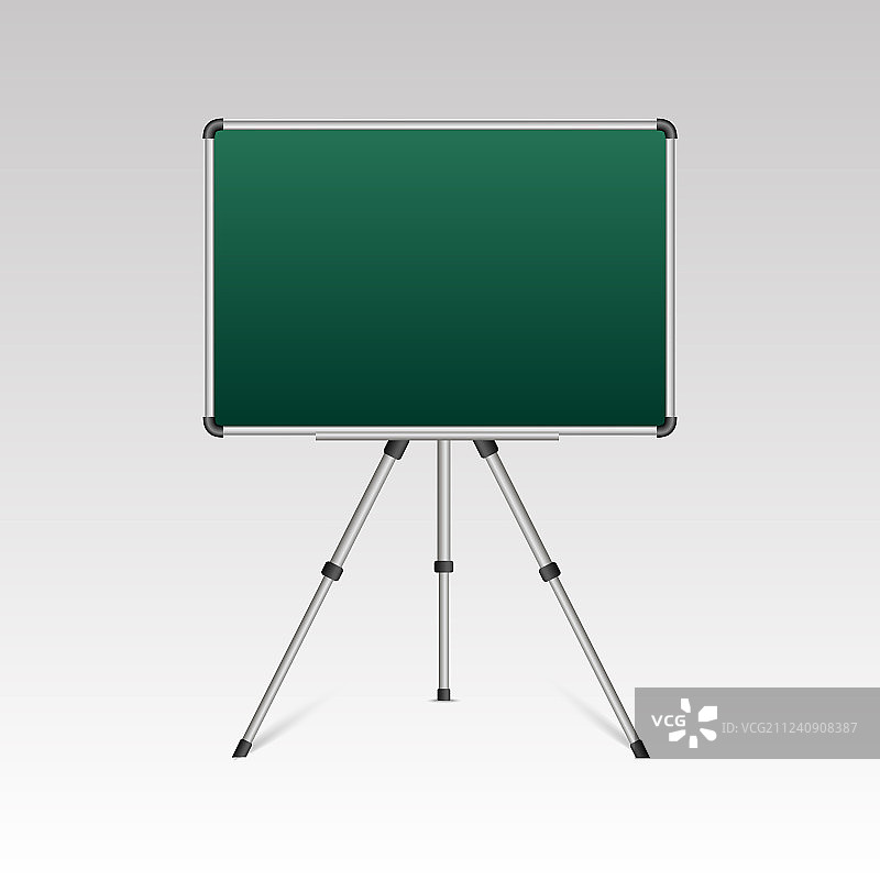 逼真的三脚架上的空白白板图片素材
