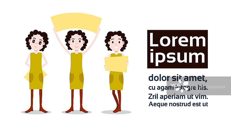 女孩角色人物多样性姿势套装图片素材