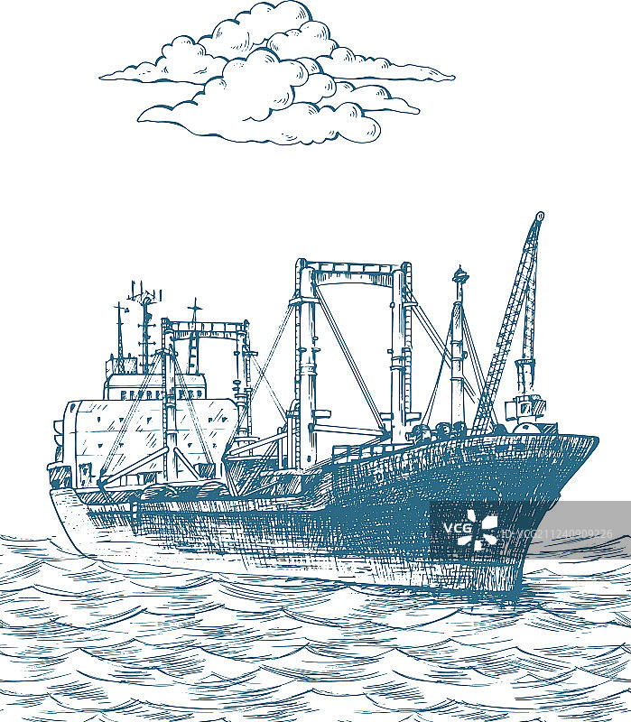 货船冷藏船前视图图片素材