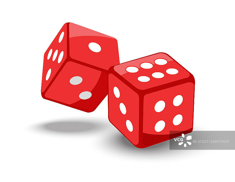 飞行中的红色游戏骰子图片素材