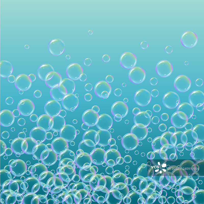 渐变背景上的肥皂泡沫图片素材