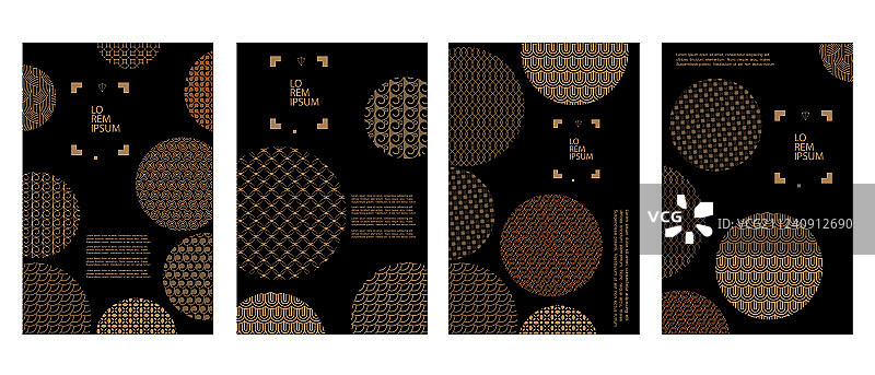 圆形图案封面套装图片素材